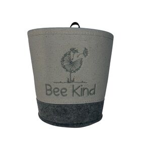 NWT Bee Kind Gray and Cream Felt Storage Basket